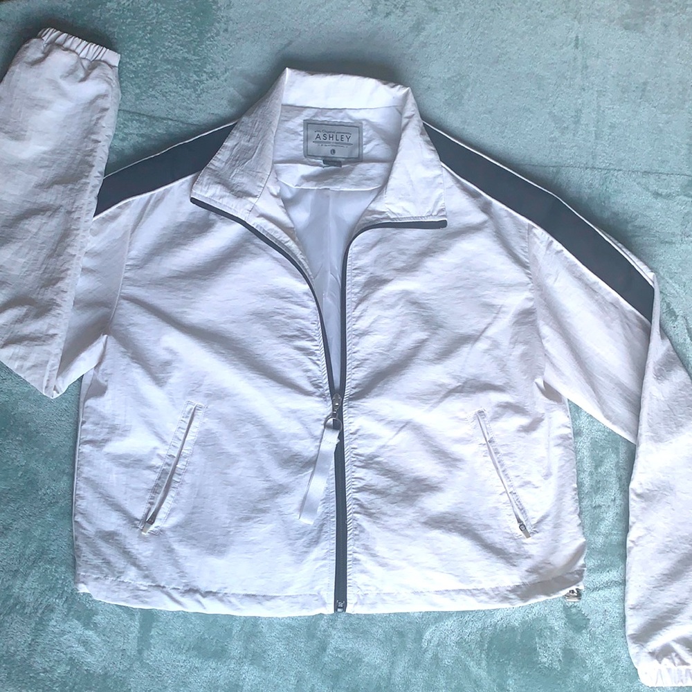 White & black windbreaker
